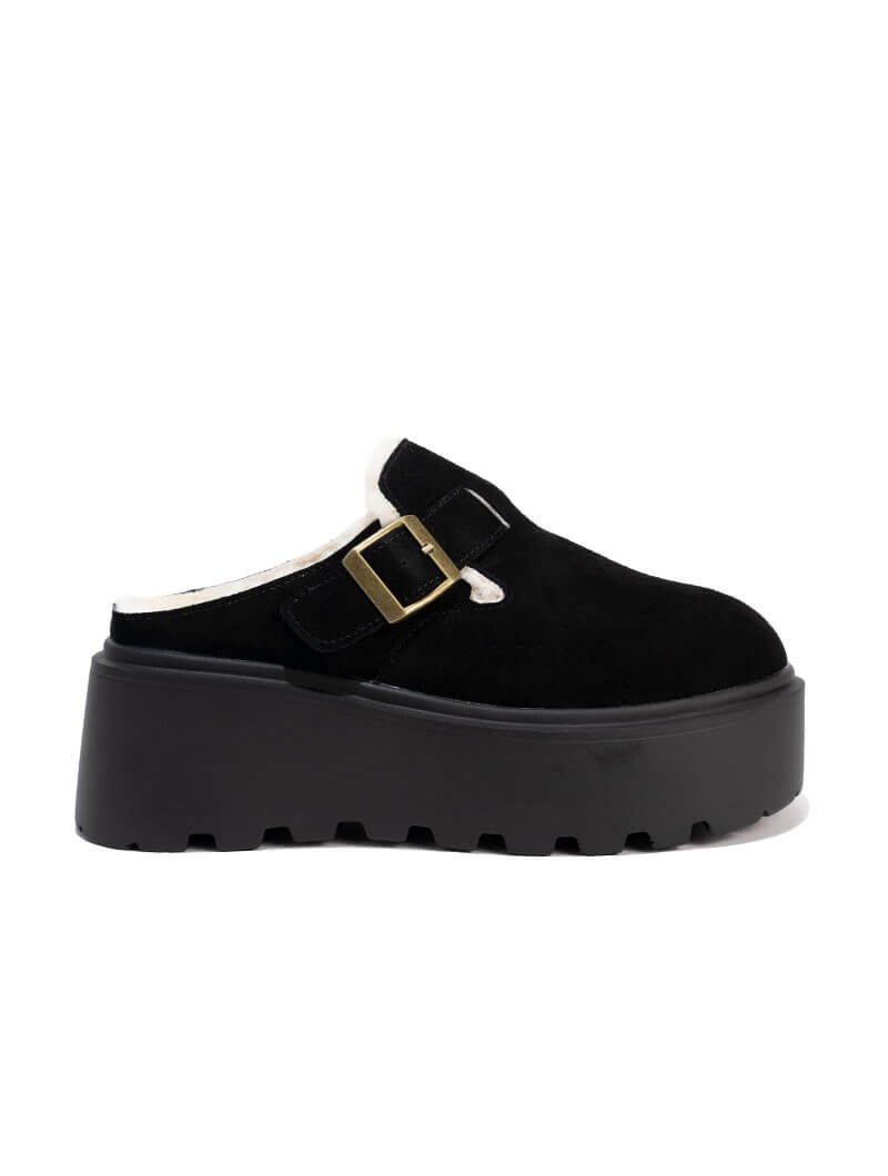 Sabots à plateforme en cuir